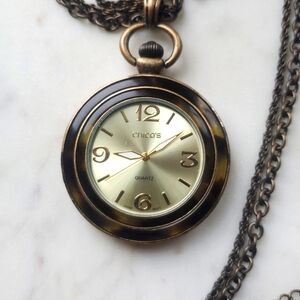Working Chicos Pocket Watch Necklace